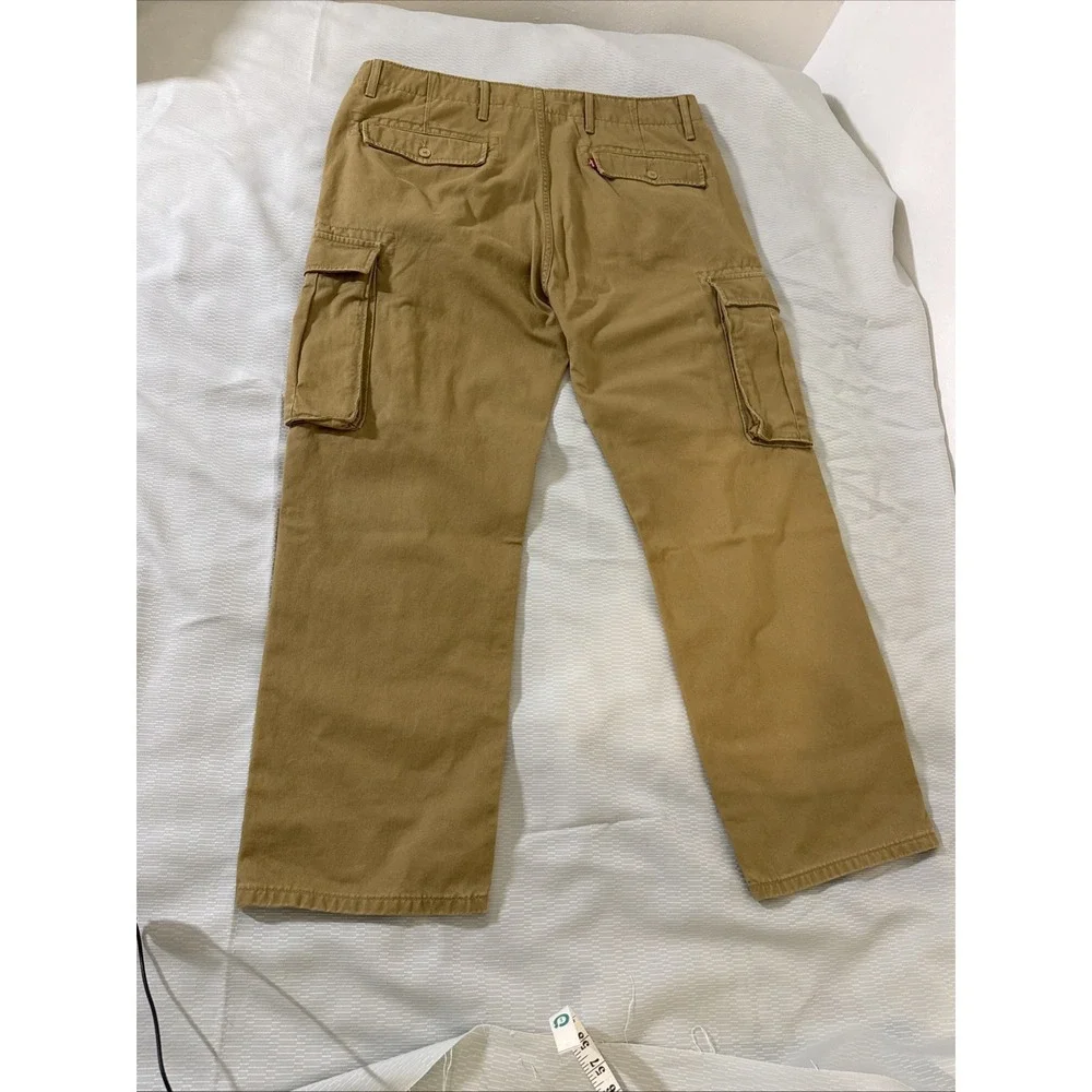 Vintage Levi's Cargo Pants Mens Size 36 x28 Tan  Relaxed Fit Straight Leg